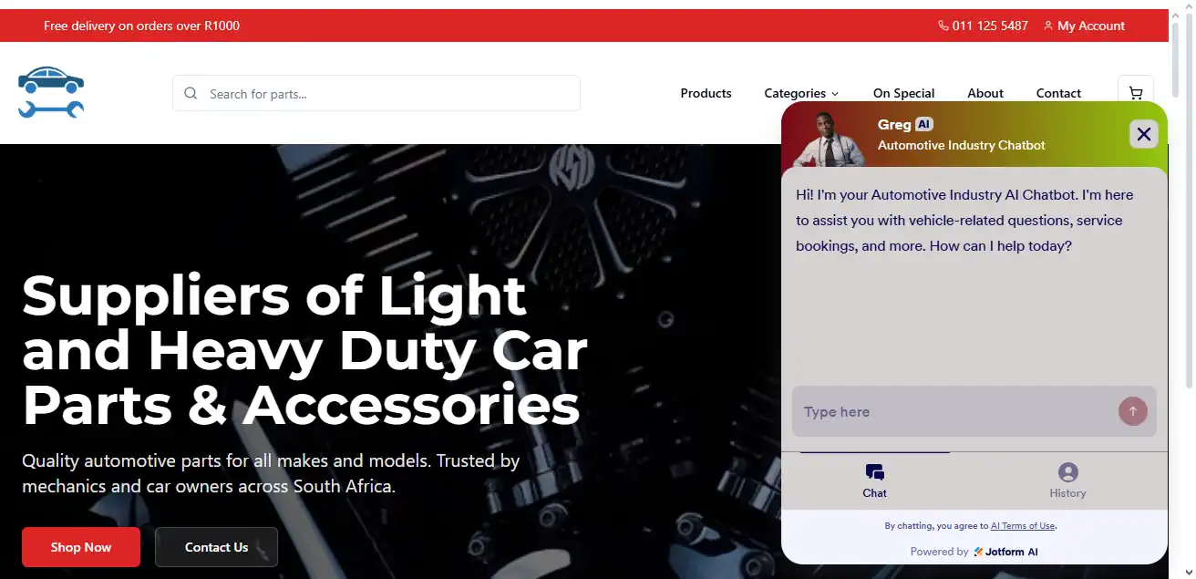 Automotive Website With Chatbot