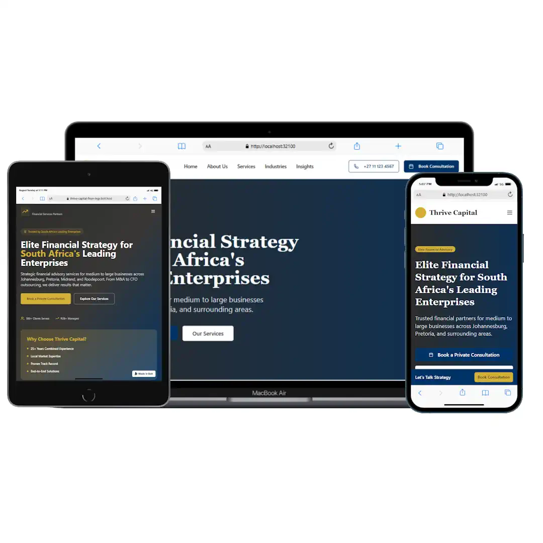 Financial Services Multi Display Website
