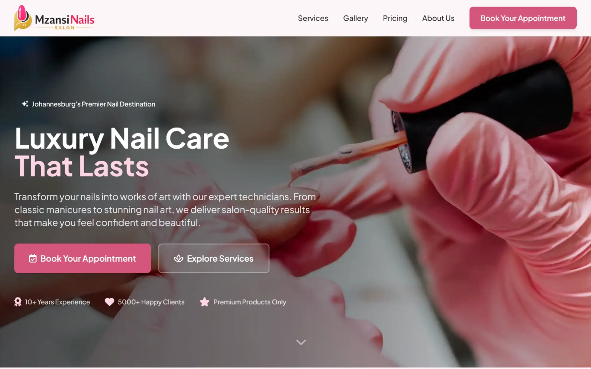 Nail Salon Website Ecommerce