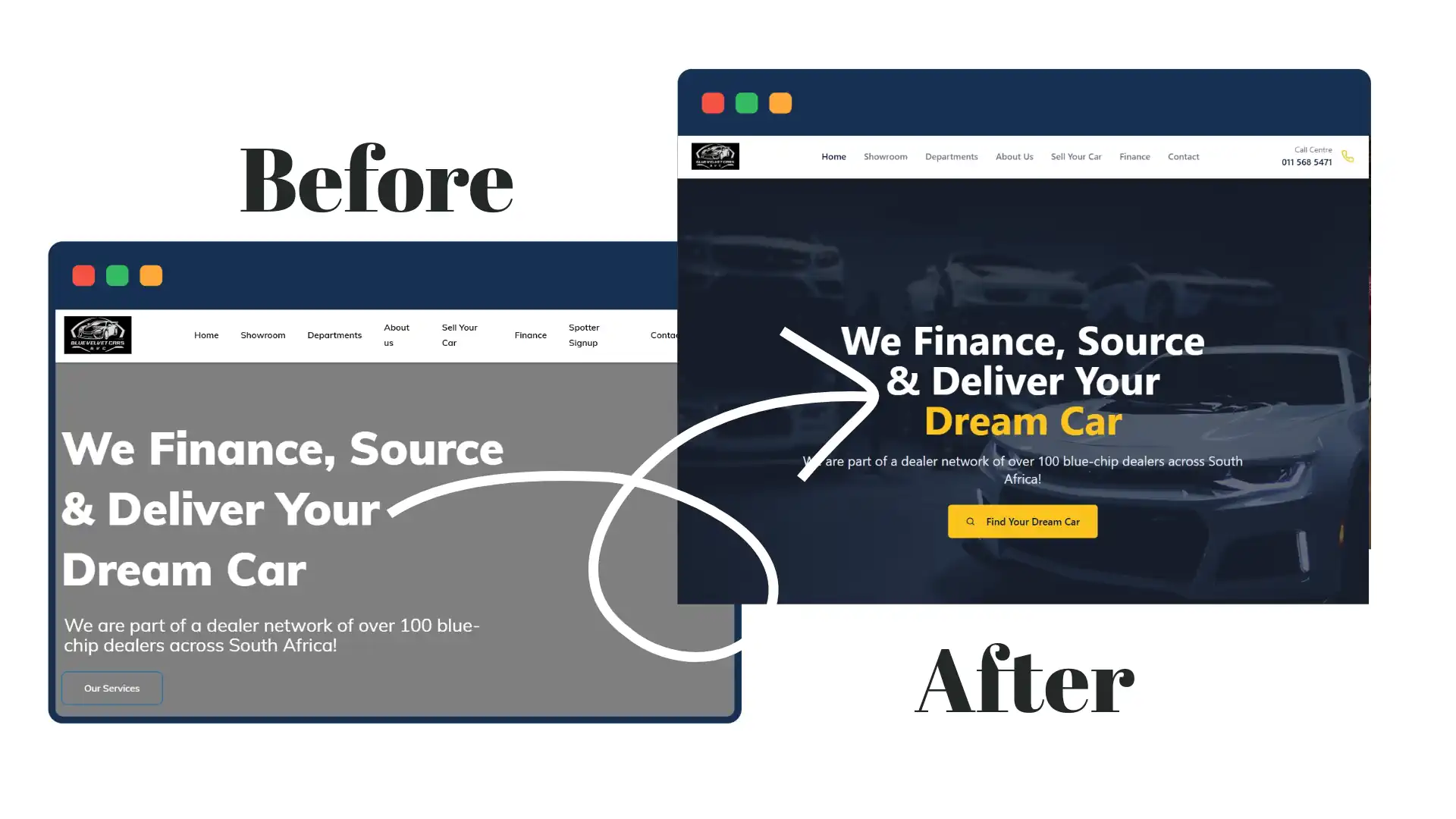 Website Revamp Before After Website Car Dealership